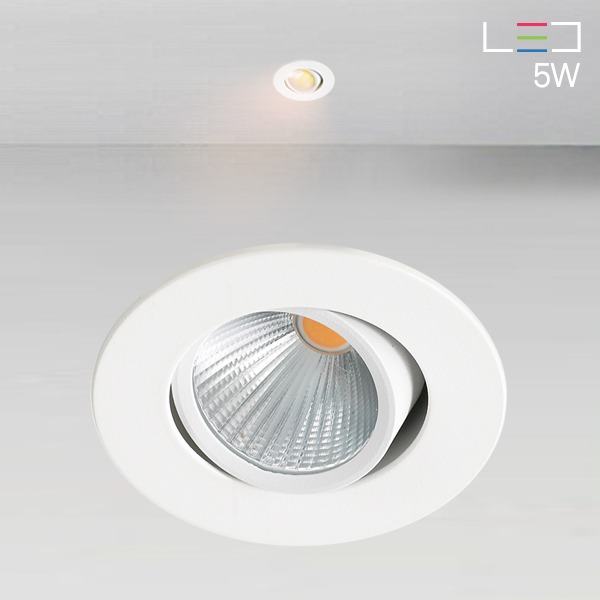 [LED 5W] 누베 직회전(각도조절) 원형 매입등 (타공:55mm)