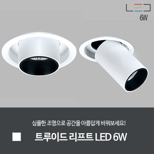 [LED 6W] 트루이드 리프트 LED 타공:75mm (흑색/백색)