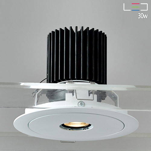 [LED 30W] 콤드 스핀 렌즈 매입 타공:155mm (흑색/백색)