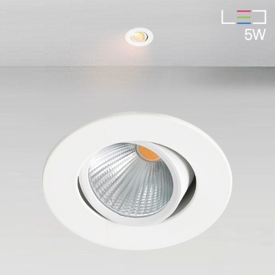 [LED 5W] 누베 직회전(각도조절) 원형 매입등 (타공:Ø55)