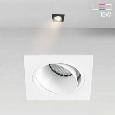 [LED 15W] 메트로 3인치 사각 회전 매입등 (타공:Ø75)