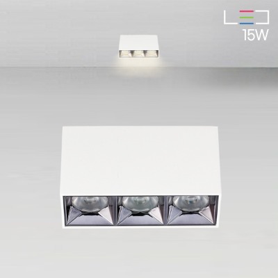 [LED 15W] 모더니아 3구 직부등 (블랙,화이트)
